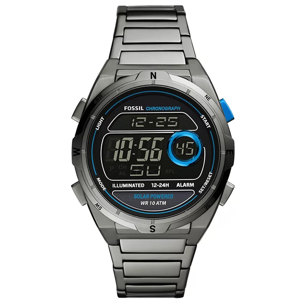 RELOJ FOSSIL EVERETT FS5861 SOLAR DIGITAL ACERO INOXIDABLE GUNMETAL - 1