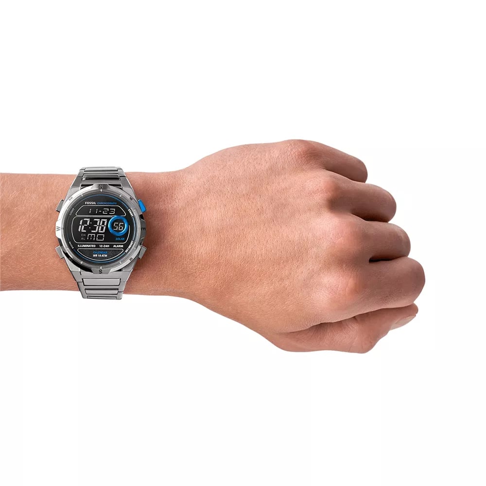 RELOJ FOSSIL EVERETT FS5861 SOLAR DIGITAL ACERO INOXIDABLE GUNMETAL - 3