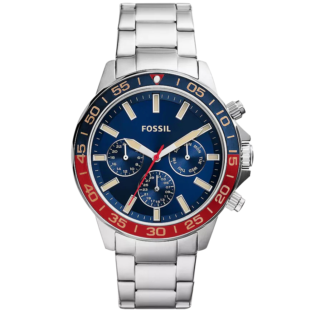 RELOJ FOSSIL BANNON BQ2771 MULTIFUNCIONAL ACERO INOXIDABLE DIAL AZUL - 1