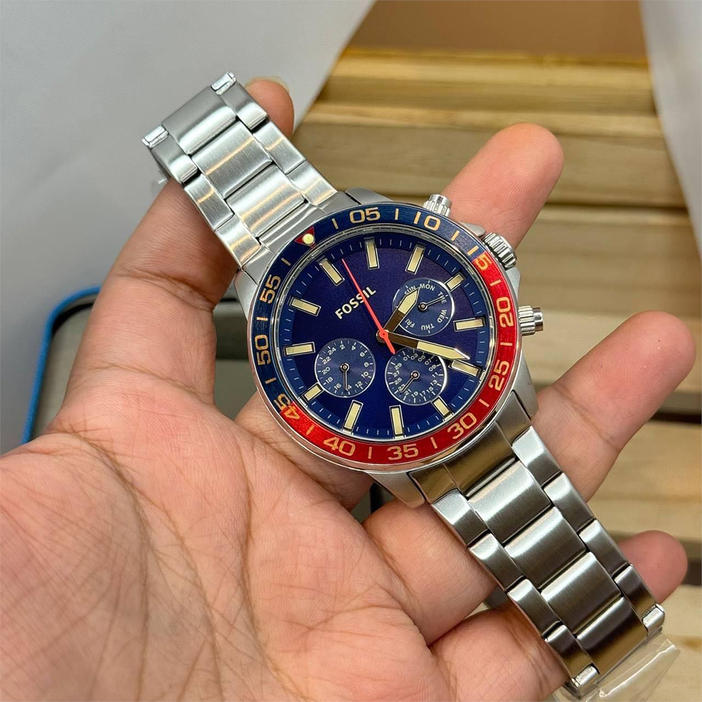 RELOJ FOSSIL BANNON BQ2771 MULTIFUNCIONAL ACERO INOXIDABLE DIAL AZUL - 5