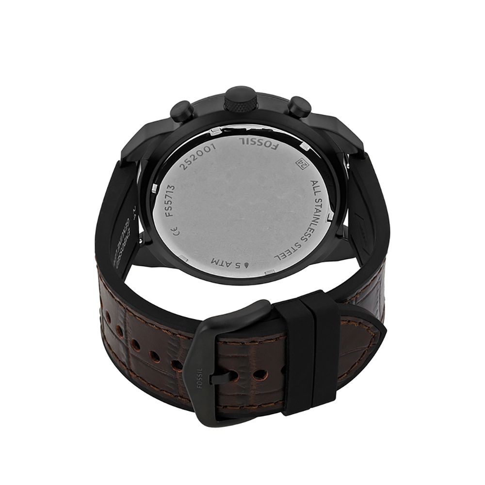 RELOJ FOSSIL BRONSON FS5713 FECHA CRONÓMETRO ACERO INOXIDABLE CORREA DE SILICONA - 7