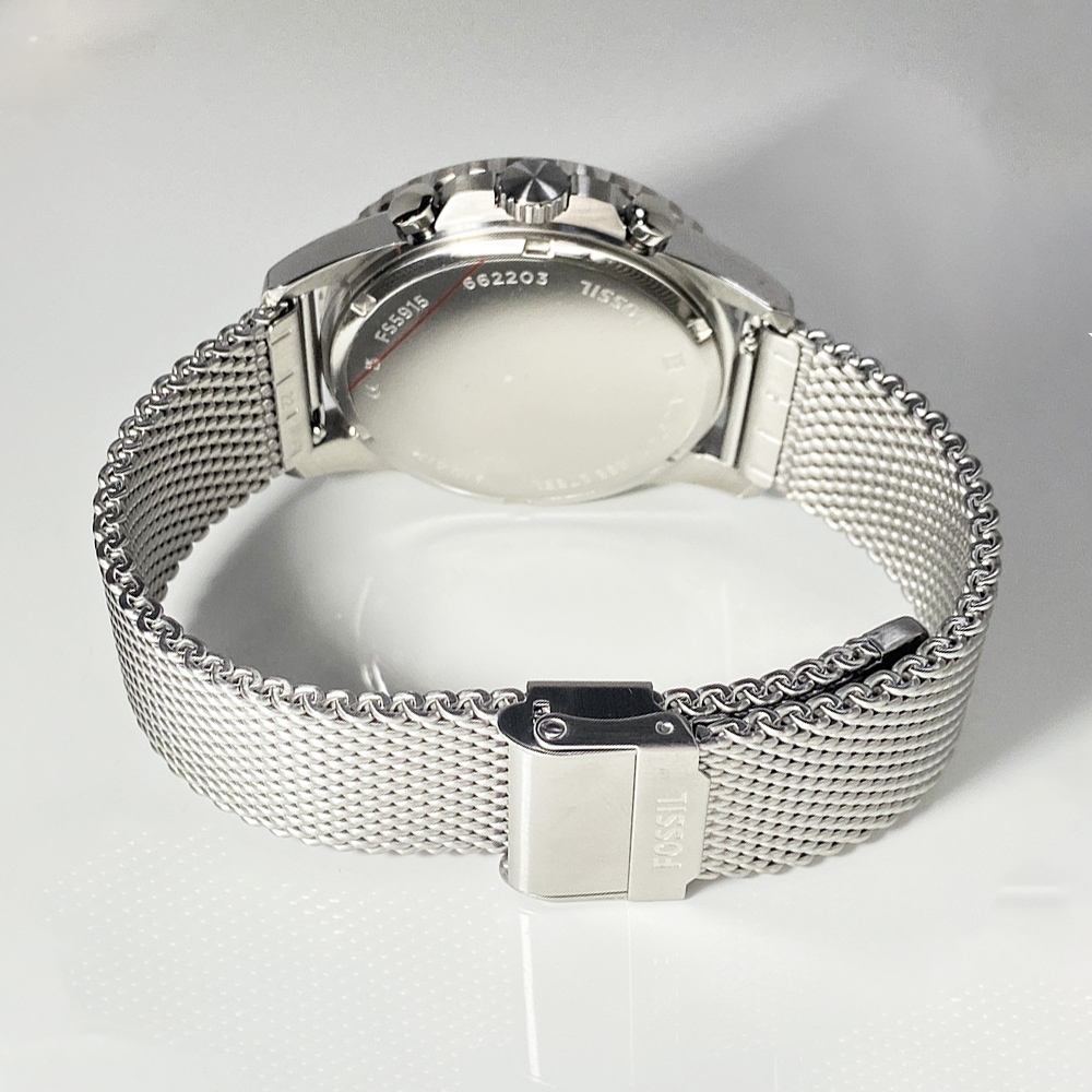 RELOJ FOSSIL FB-01 FS5915 FECHA CRONÓMETRO ACERO INOXIDABLE DIAL BLANCO - 5