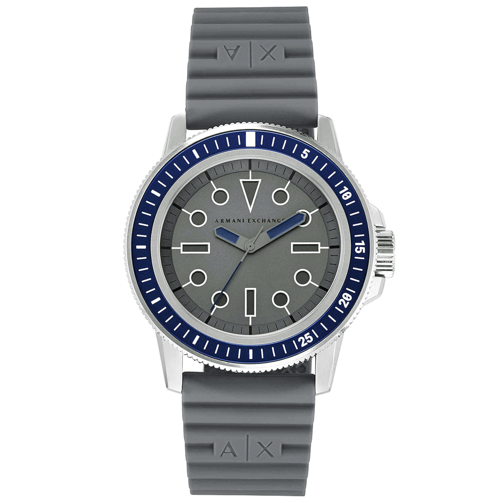 RELOJ ARMANI EXCHANGE LEONARDO AX1862 ACERO INOXIDABLE CORREA SILICONA Y DIAL GRIS - 1