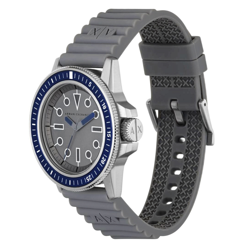 RELOJ ARMANI EXCHANGE LEONARDO AX1862 ACERO INOXIDABLE CORREA SILICONA Y DIAL GRIS - 2