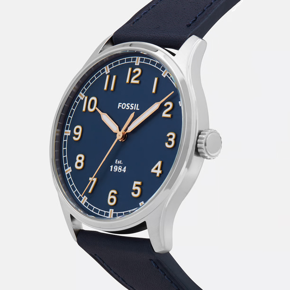 RELOJ FOSSIL DAYLINER FS5924 ACERO INOXIDABLE CORREA DE CUERO Y DIAL AZUL - 2
