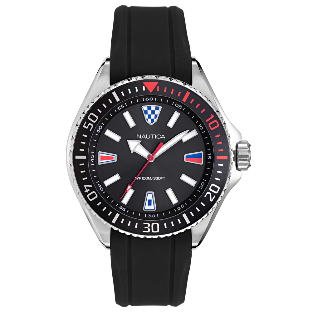 RELOJ NAUTICA CRANDON PARK BEACH NAPCPS903 ACERO INOXIDABLE CORREA DE SILICONA NEGRO - 1