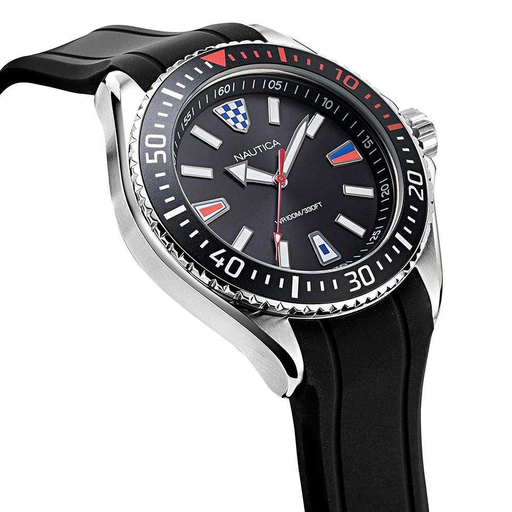 RELOJ NAUTICA CRANDON PARK BEACH NAPCPS903 ACERO INOXIDABLE CORREA DE SILICONA NEGRO - 2