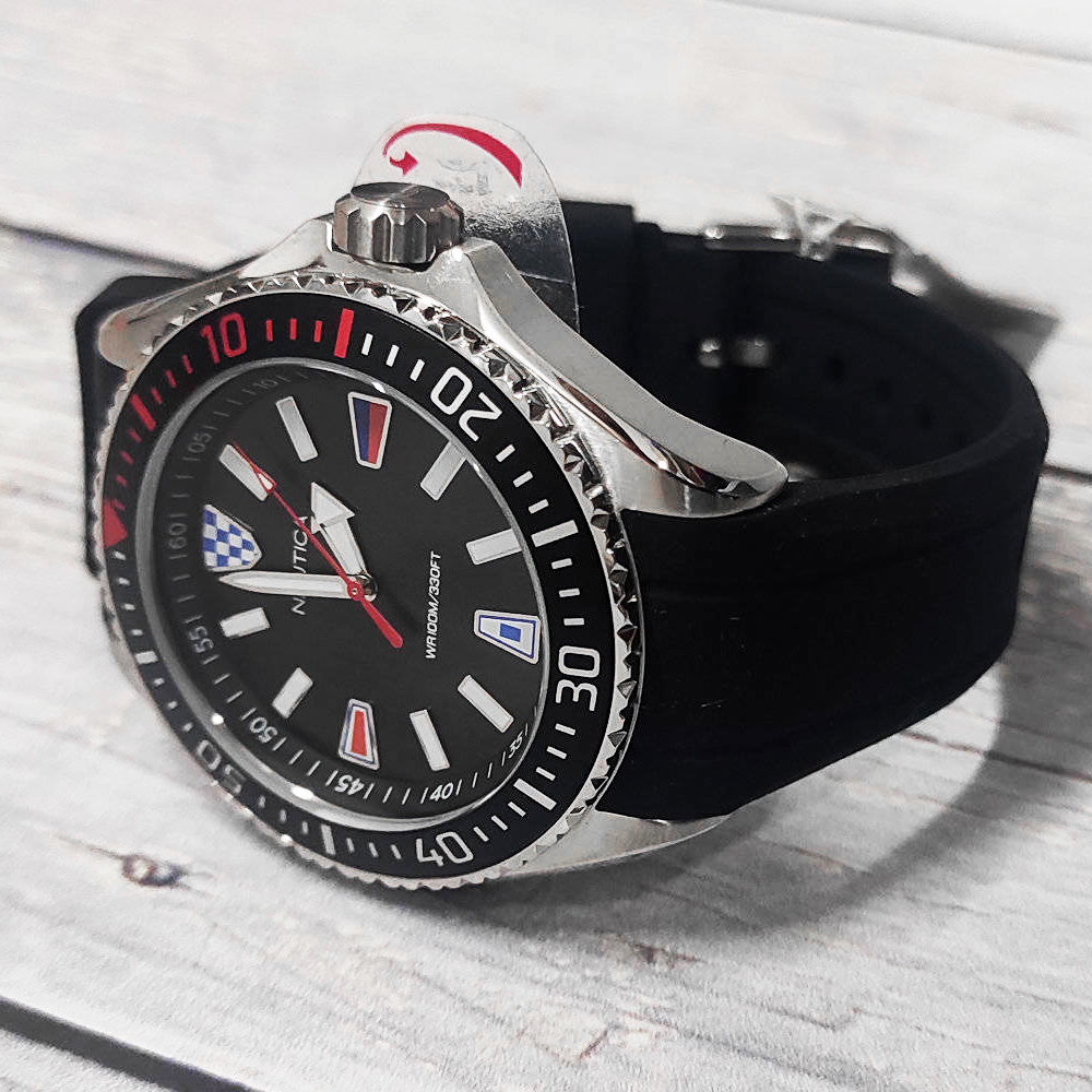 RELOJ NAUTICA CRANDON PARK BEACH NAPCPS903 ACERO INOXIDABLE CORREA DE SILICONA NEGRO - 4