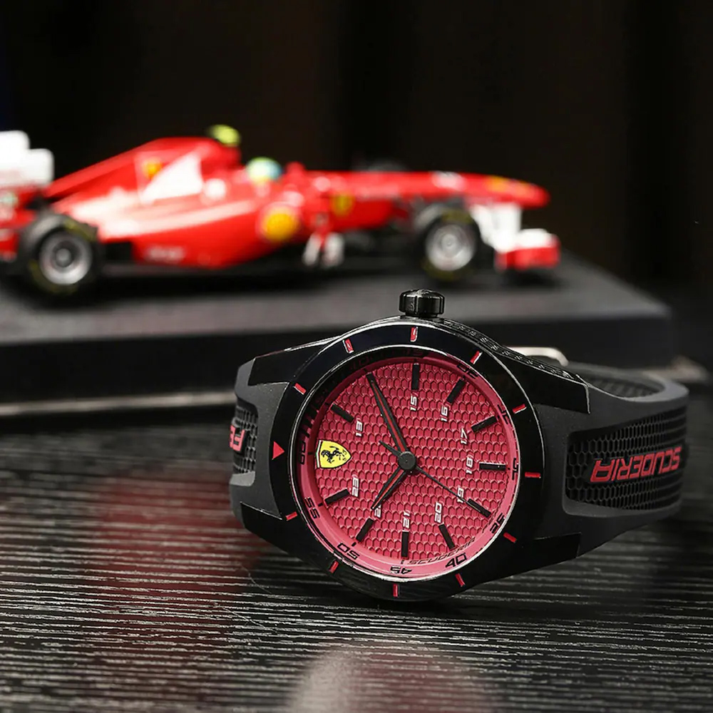 RELOJ FERRARI REDREV 0830248 CORREA DE SILICONA NEGRO DIAL ROJO - 3