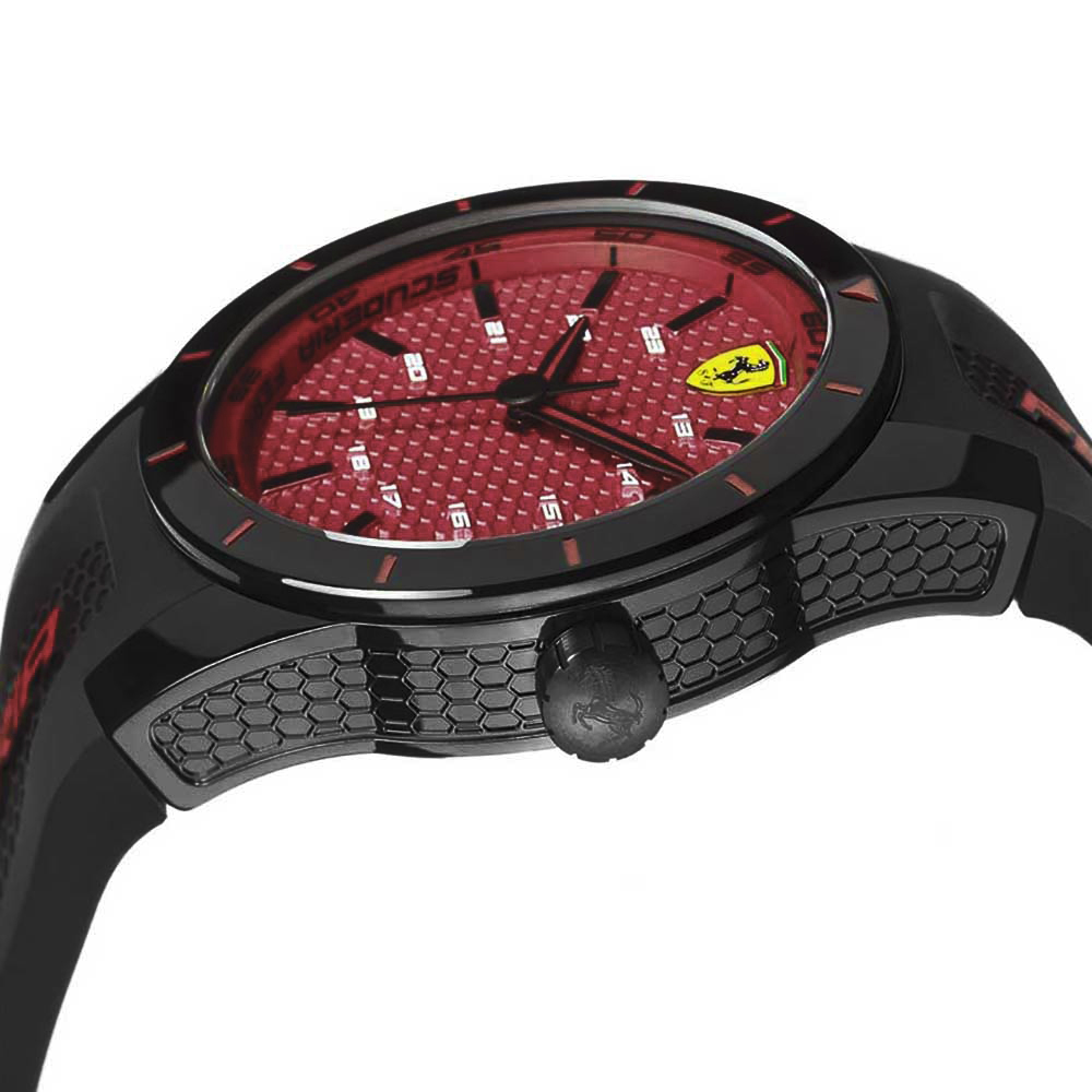 RELOJ FERRARI REDREV 0830248 CORREA DE SILICONA NEGRO DIAL ROJO - 4