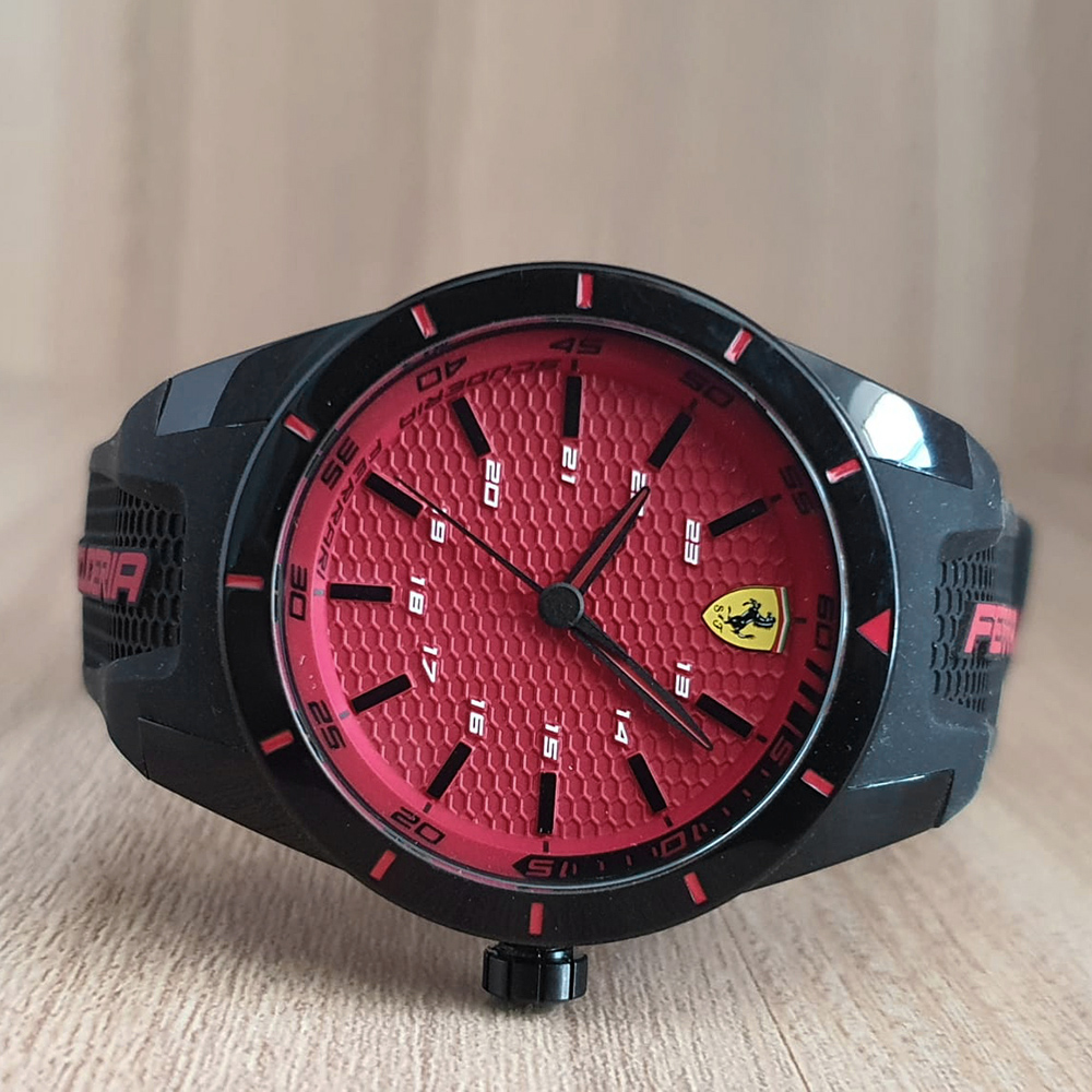 RELOJ FERRARI REDREV 0830248 CORREA DE SILICONA NEGRO DIAL ROJO - 5
