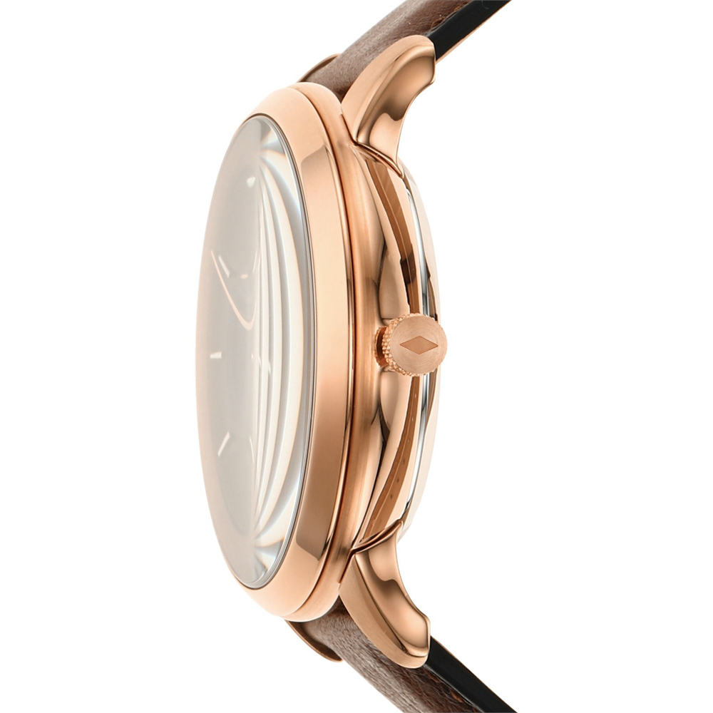 RELOJ FOSSIL NEUTRA ME3195 AUTOMÁTICO ACERO INOXIDABLE ORO ROSADO CORREA CUERO MARRÓN - 6