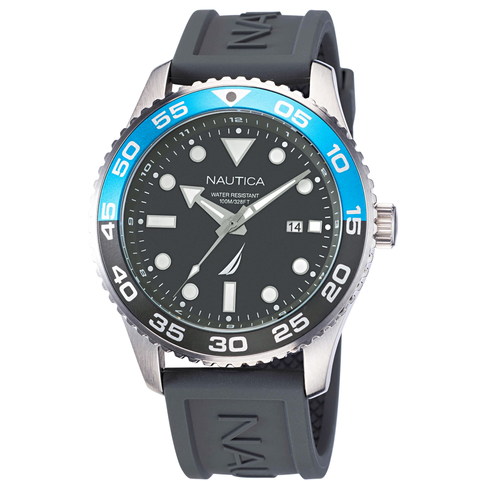 RELOJ NAUTICA PACIFIC BEACH NAPPBF142 FECHA ACERO INOXIDABLE CORREA DE SILICONA Y DIAL GRIS - 6