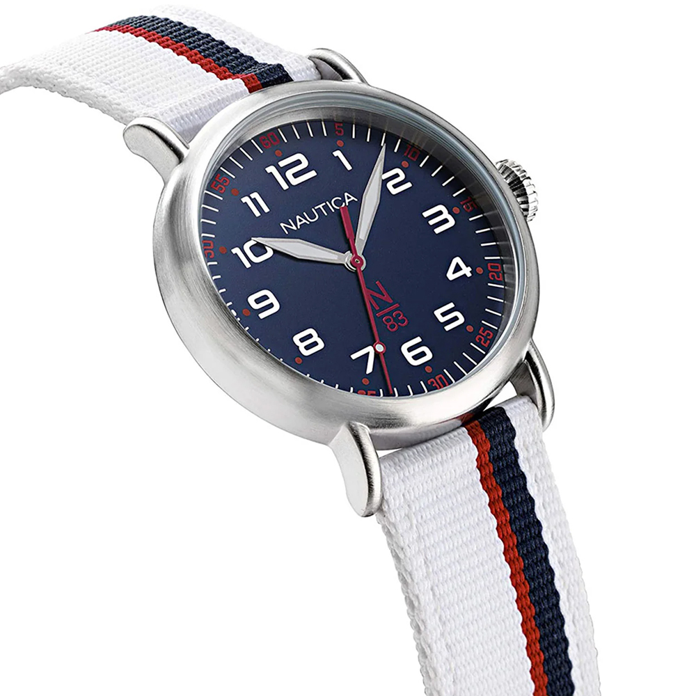 RELOJ NAUTICA WAKELAND NAPWLA902 CORREA DE NYLON BLANCO DIAL AZUL - 2