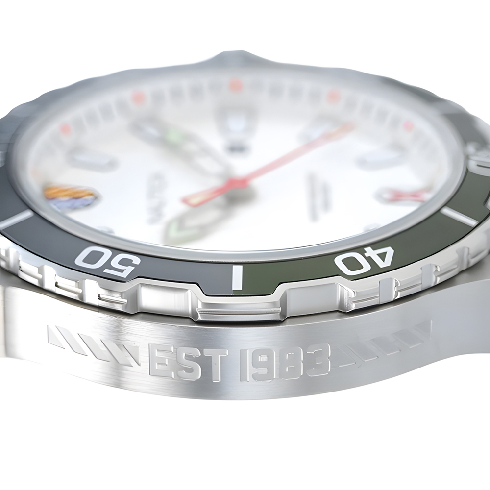 RELOJ NAUTICA GLENROCK LAGOON NAPGLS112 FECHA ACERO INOXIDABLE CORREA SILICONA NEGRO DIAL BLANCO - 6