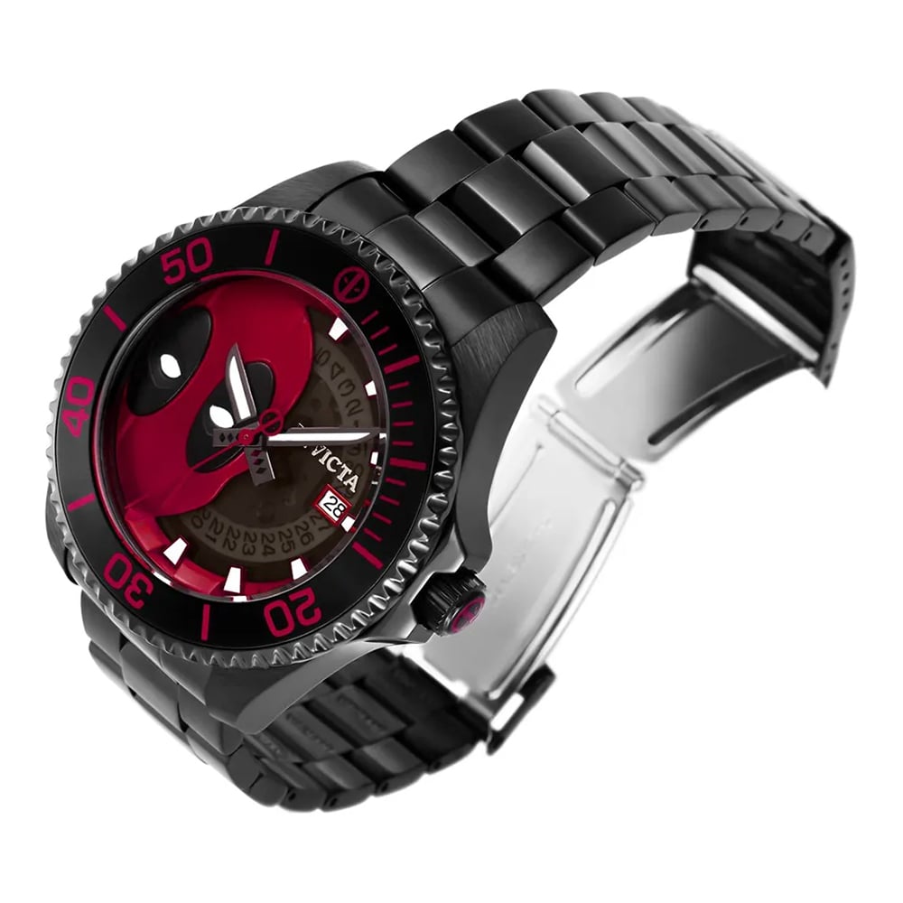 RELOJ INVICTA MARVEL DEADPOOL 27153 AUTOMÁTICO EDICION LIMITADA FECHA  ACERO INOXIDABLE NEGRO ROJO - 3