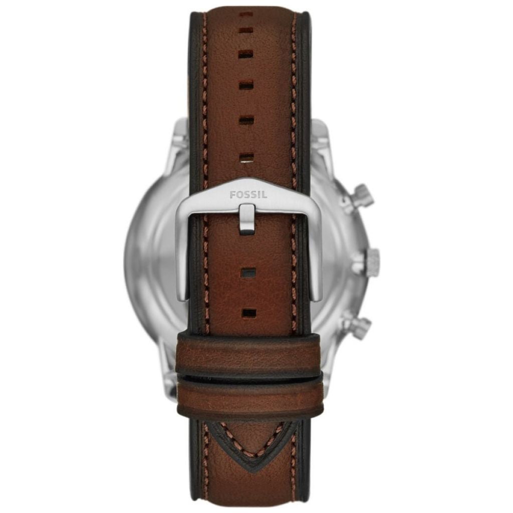 RELOJ FOSSIL MINIMALIST CHRONO FS5849 FECHA CONÓMETRO CUERO MARRÓN DIAL MARFIL - 5