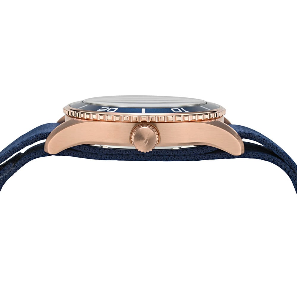 RELOJ NAUTICA PACIFIC BEACH NAPPBF907 FECHA ACERO INOXIDABLE CORREA DE NYLON Y DIAL AZUL - 4