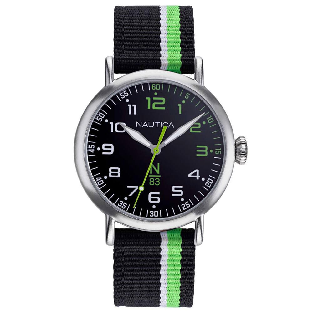 RELOJ NAUTICA WAKELAND NAPWLS913 CORREA DE NYLON Y DIAL NEGRO - 1