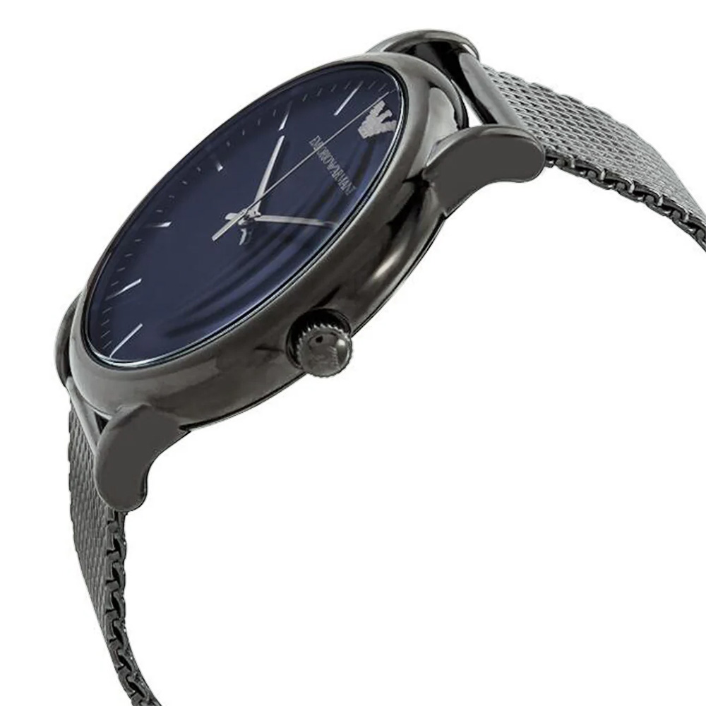 RELOJ EMPORIO ARMANI LUIGI AR11053 FECHA ACERO INOXIDABLE GUNMETAL DIAL AZUL - 4
