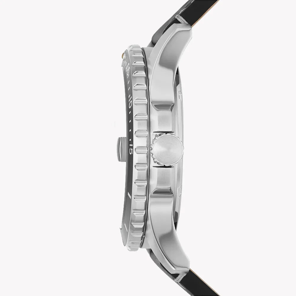 RELOJ FOSSIL BLUE FS5960 FECHA CORREA DE CUERO NEGRO DIAL CELESTE - 6