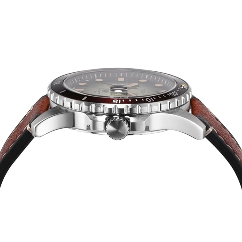 RELOJ FOSSIL BLUE FS5961 FECHA CORREA DE CUERO MARRÓN DIAL VERDE - 6