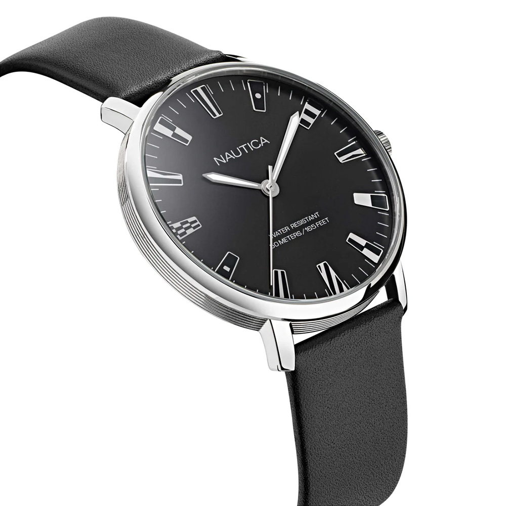 RELOJ NAUTICA CAPRERA NAPCRF910 ACERO INOXIDABLE CORREA DE CUERO Y DIAL NEGRO - 4
