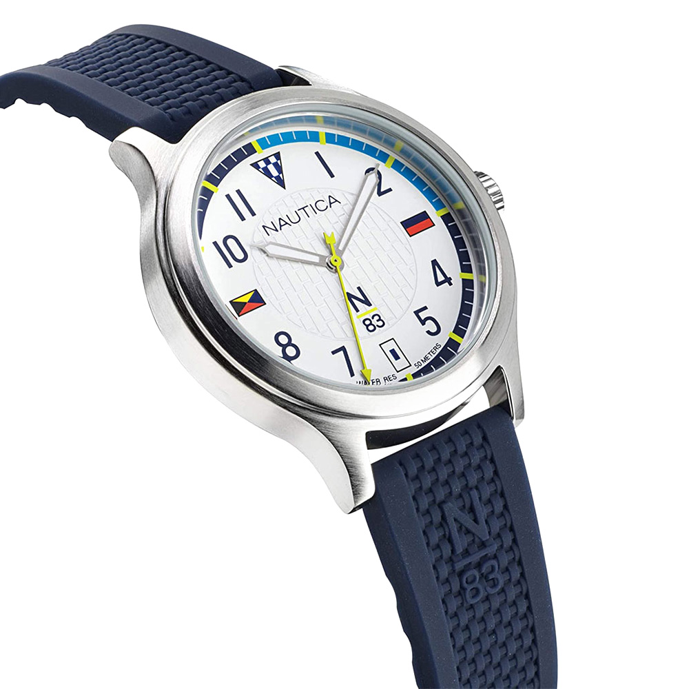RELOJ NAUTICA N83 CRISSY FIELD NAPCFS903 CORREA DE SILICONA AZUL DIAL BLANCO - 2