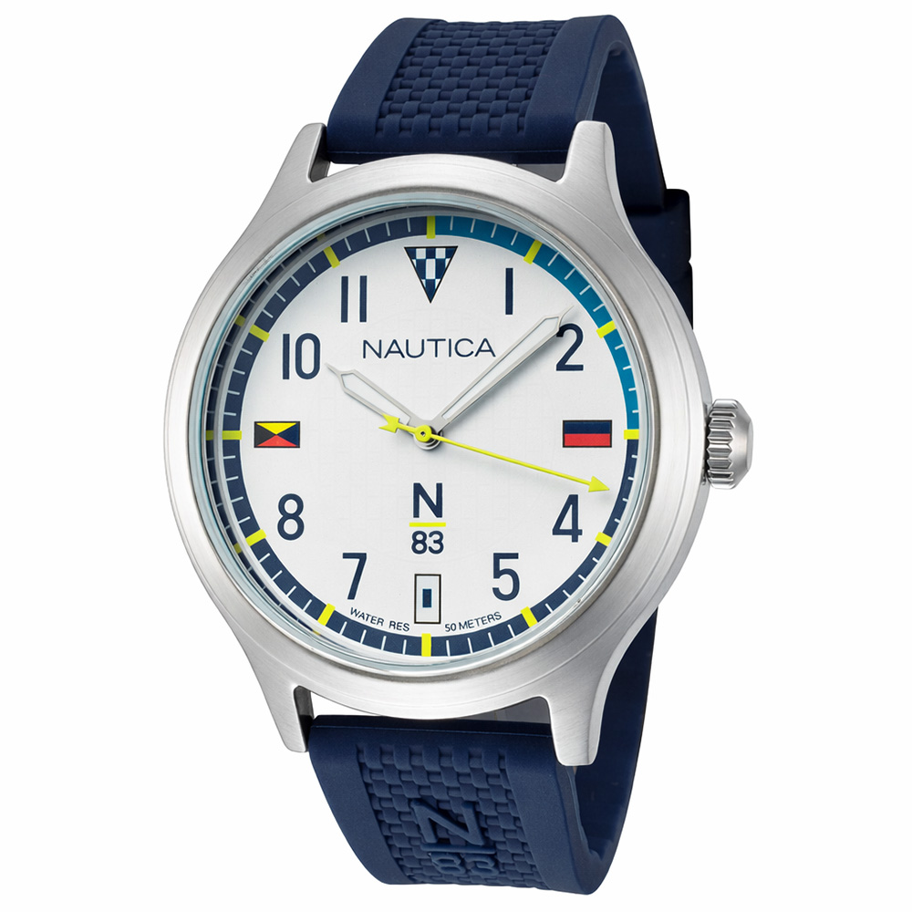 RELOJ NAUTICA N83 CRISSY FIELD NAPCFS903 CORREA DE SILICONA AZUL DIAL BLANCO - 3
