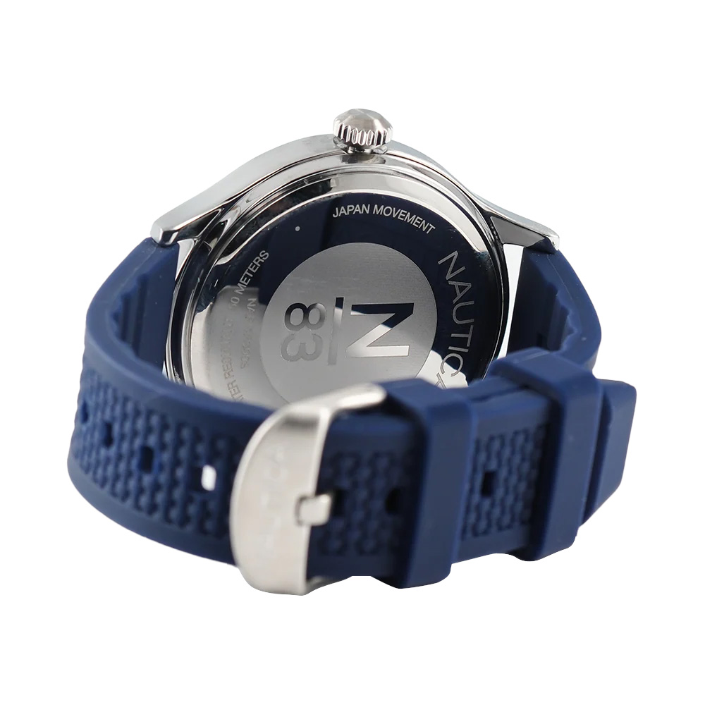 RELOJ NAUTICA N83 CRISSY FIELD NAPCFS903 CORREA DE SILICONA AZUL DIAL BLANCO - 6