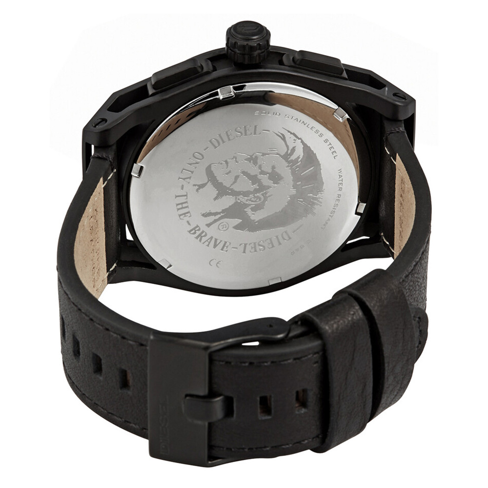 RELOJ DIESEL TIMEFRAME DZ4544 FECHA CRONÓMETRO CUERO NEGRO CRISTAL IRIDISCENTE - 8