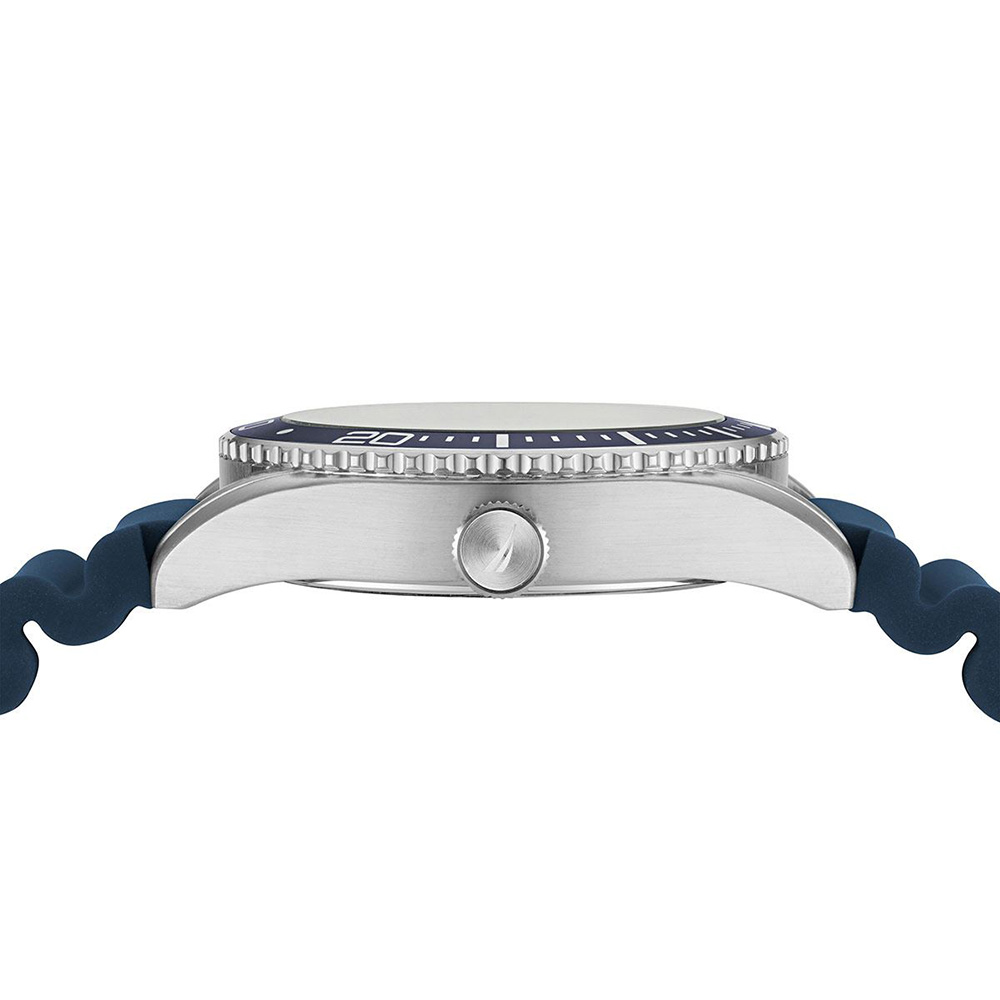 RELOJ NAUTICA FINN WORLD NAPFWF115 ACERO INOXIDABLE CORREA DE SILICONA AZUL DIAL BLANCO - 5