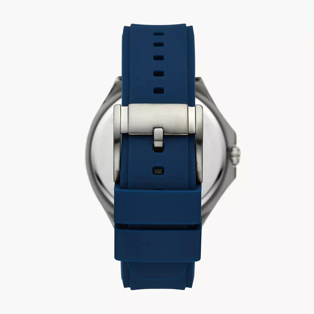 RELOJ FOSSIL EVANSTON BQ2773 MULTIFUNCIONAL ACERO GUNMETAL CORREA Y DIAL AZUL - 5