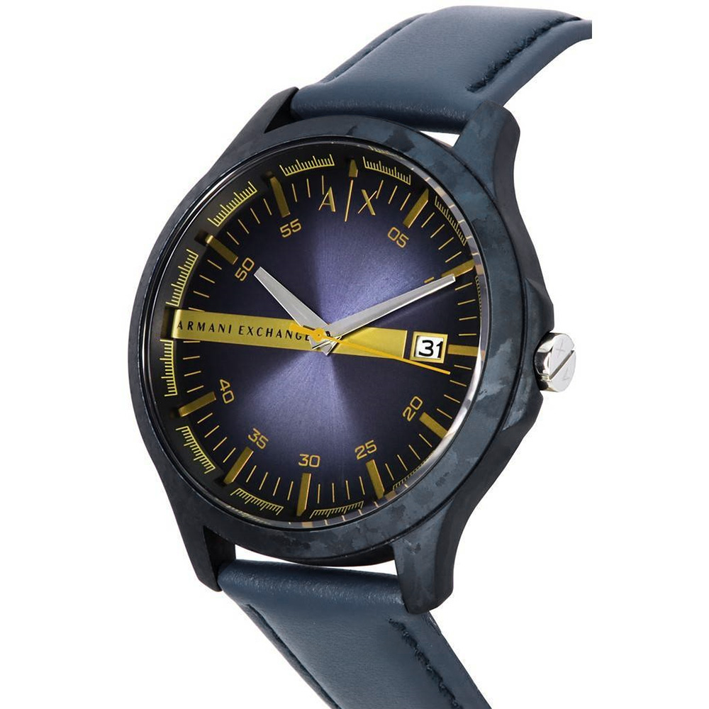 RELOJ ARMANI EXCHANGE HAMPTON AX2442 FECHA ACERO INOXIDABLE CORREA DE CUERO AZUI - 2