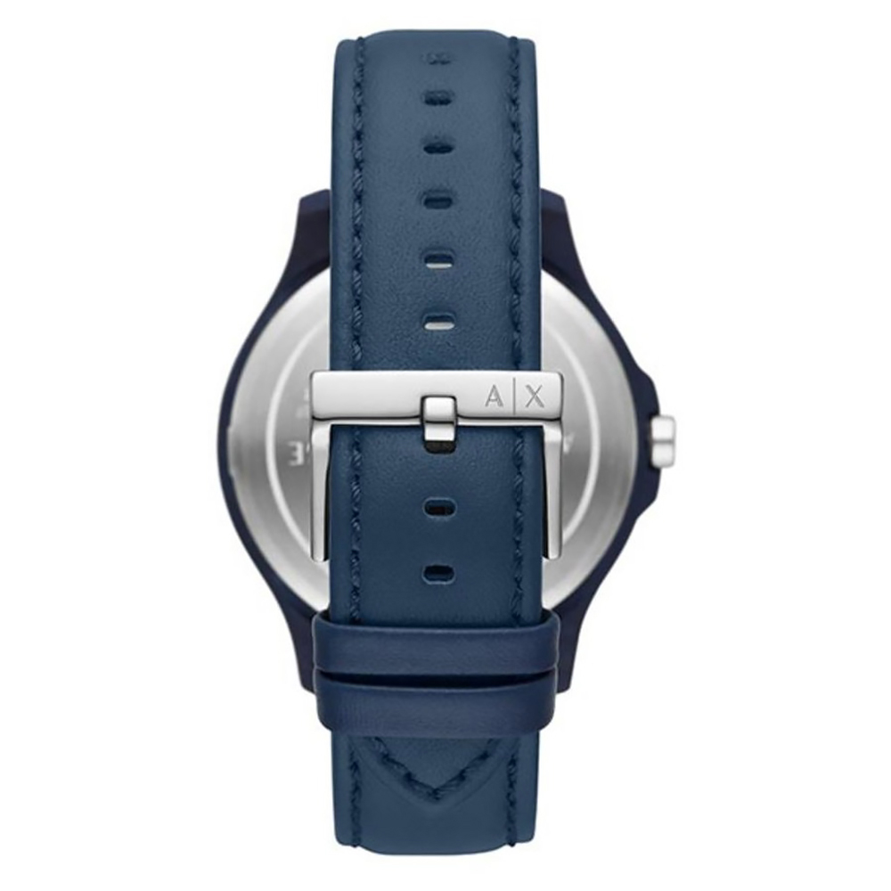 RELOJ ARMANI EXCHANGE HAMPTON AX2442 FECHA ACERO INOXIDABLE CORREA DE CUERO AZUI - 7