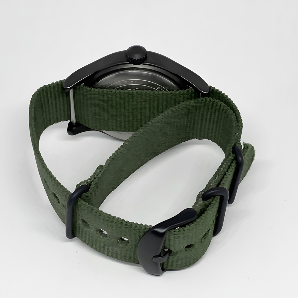 RELOJ TIMEX EXPEDITION SCOUT TW4B15500 LUZ INDIGLO FECHA CORREA DE NYLON VERDE DIAL CREMA - 6
