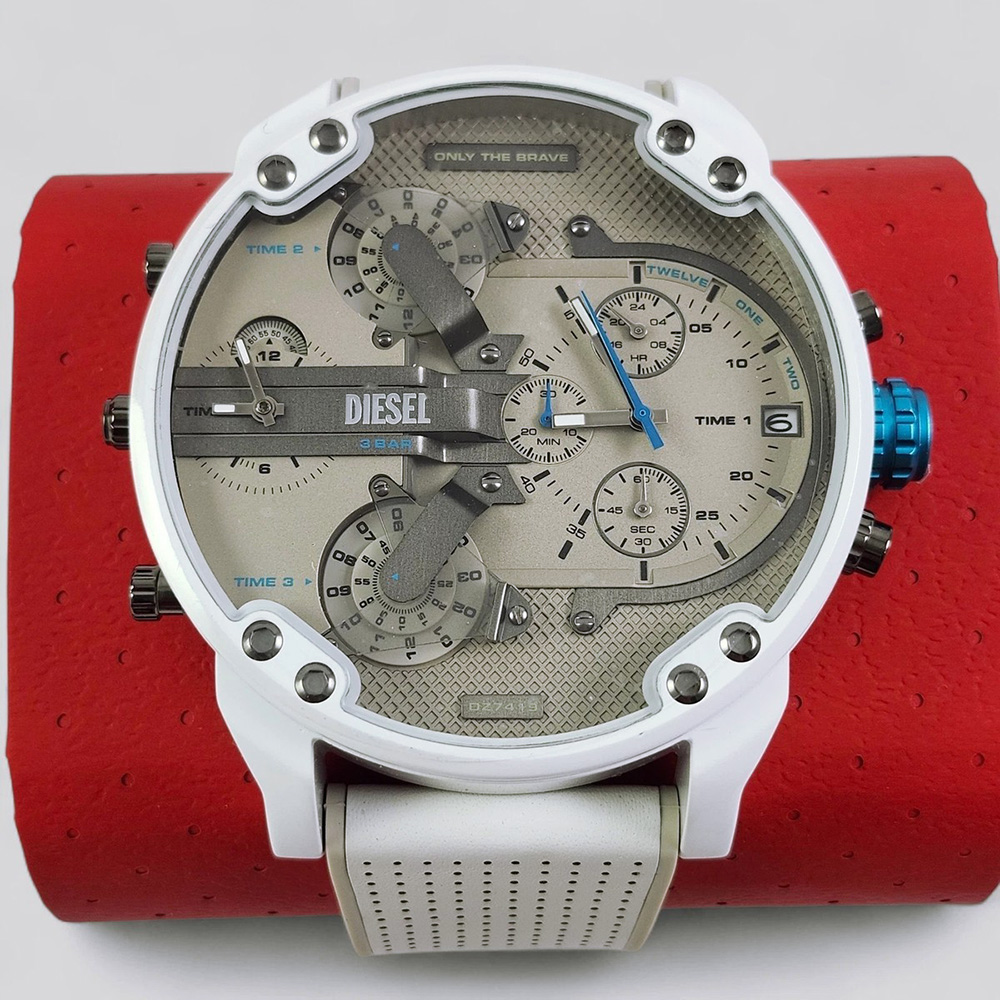 RELOJ DIESEL MR. DADDY 2.0 DZ7419 CUATRO HORAS FECHA CRONÓMETRO CORREA DE SILICONA - 3