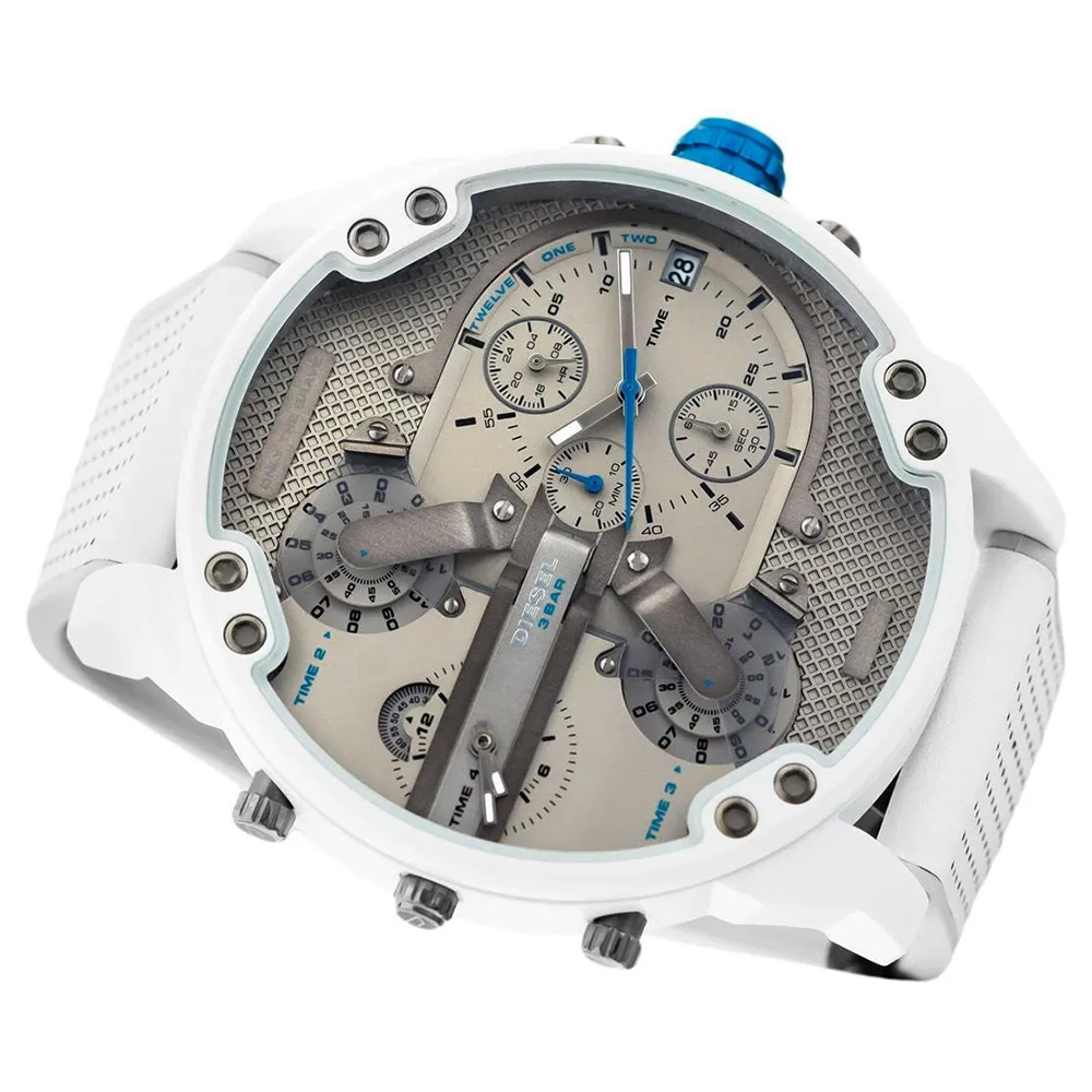 RELOJ DIESEL MR. DADDY 2.0 DZ7419 CUATRO HORAS FECHA CRONÓMETRO CORREA DE SILICONA - 5