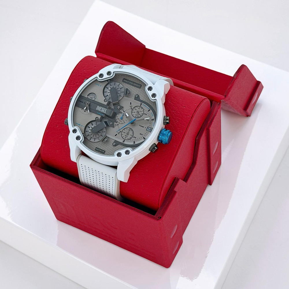 RELOJ DIESEL MR. DADDY 2.0 DZ7419 CUATRO HORAS FECHA CRONÓMETRO CORREA DE SILICONA - 7