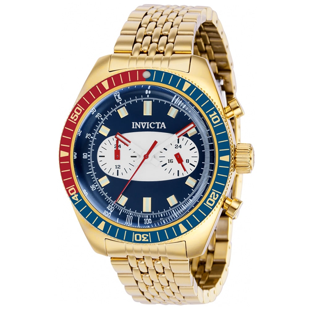 RELOJ INVICTA SPEEDWAY 40530 ACERO INOXIDABLE DORADO DIAL AZUL - 1