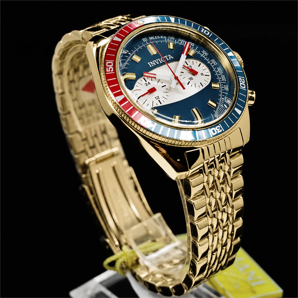 RELOJ INVICTA SPEEDWAY 40530 ACERO INOXIDABLE DORADO DIAL AZUL - 2