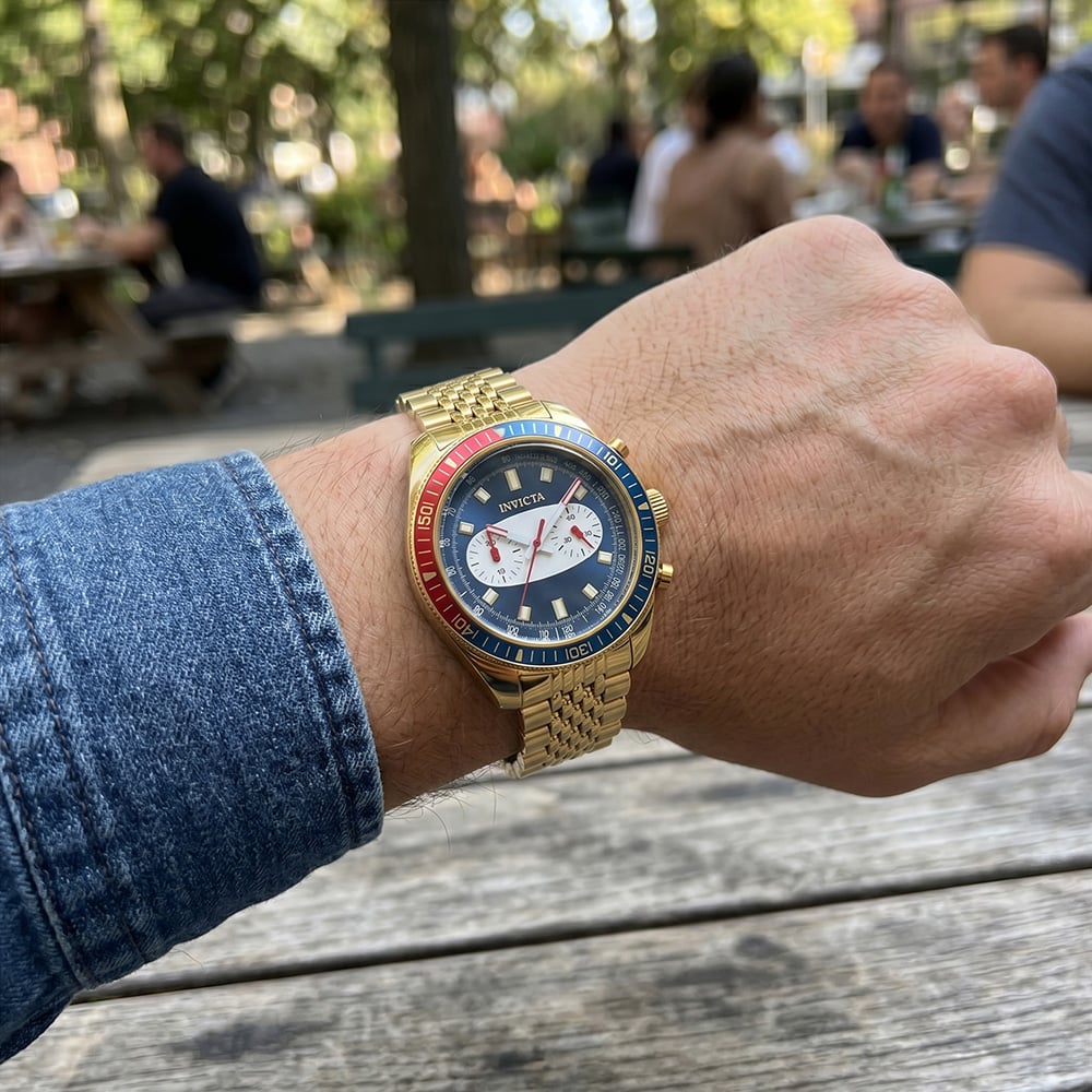 RELOJ INVICTA SPEEDWAY 40530 ACERO INOXIDABLE DORADO DIAL AZUL - 5