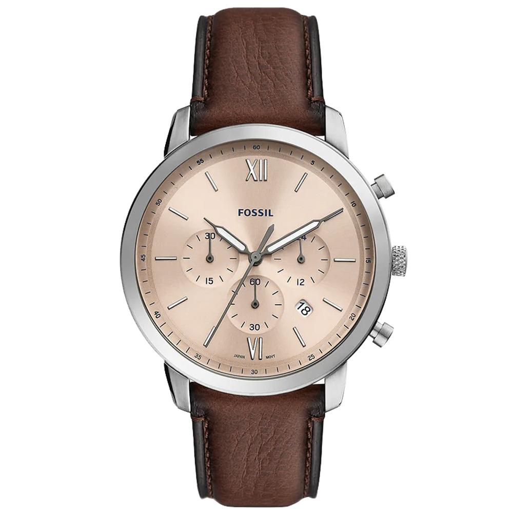 RELOJ FOSSIL NEUTRA FS5982 FECHA CRONOMETRO ACERO INOXIDABLE DIAL BEIGE - 1