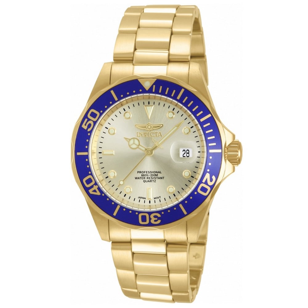 RELOJ INVICTA PRO DIVER 14124 FECHA ACERO INOXIDABLE DORADO - 1