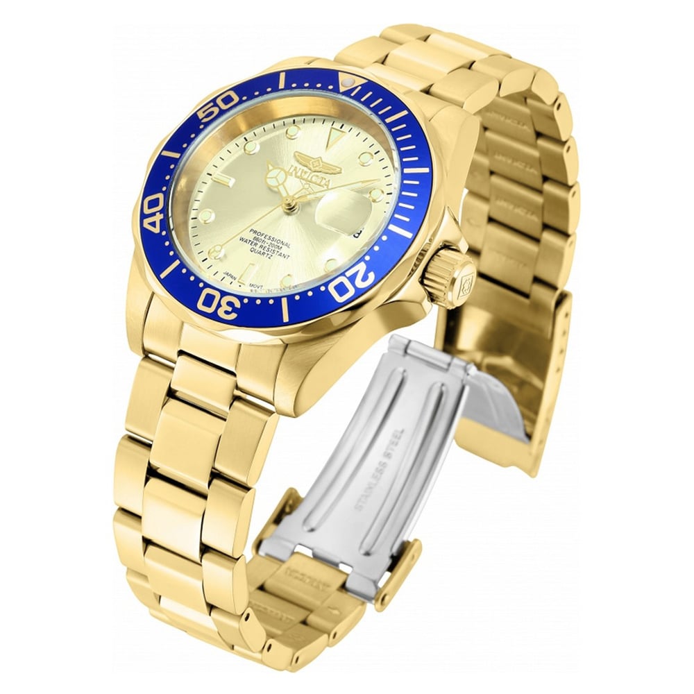 RELOJ INVICTA PRO DIVER 14124 FECHA ACERO INOXIDABLE DORADO - 2