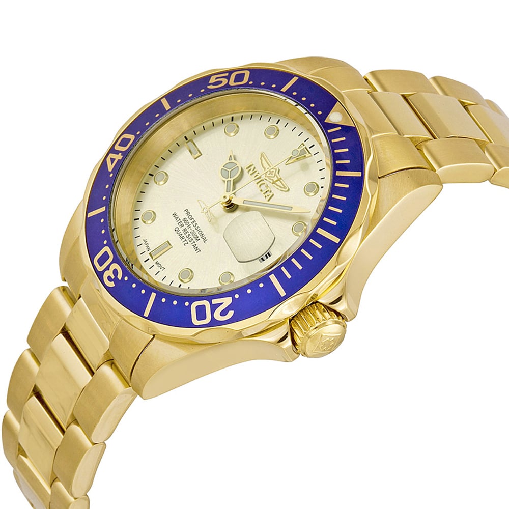 RELOJ INVICTA PRO DIVER 14124 FECHA ACERO INOXIDABLE DORADO - 7