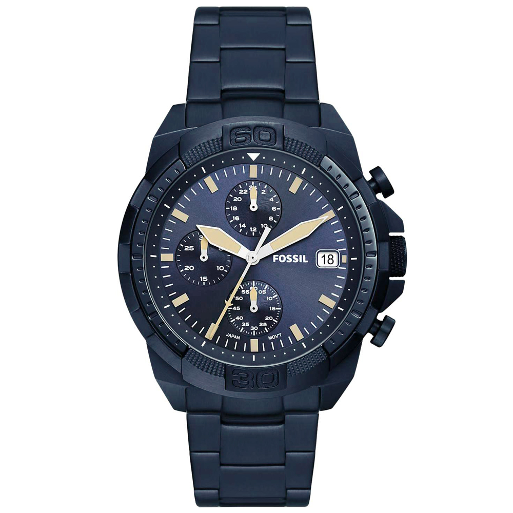 RELOJ FOSSIL BRONSON FS5916 FECHA CRONÓMETRO ACERO INOXIDABLE AZUL - 1