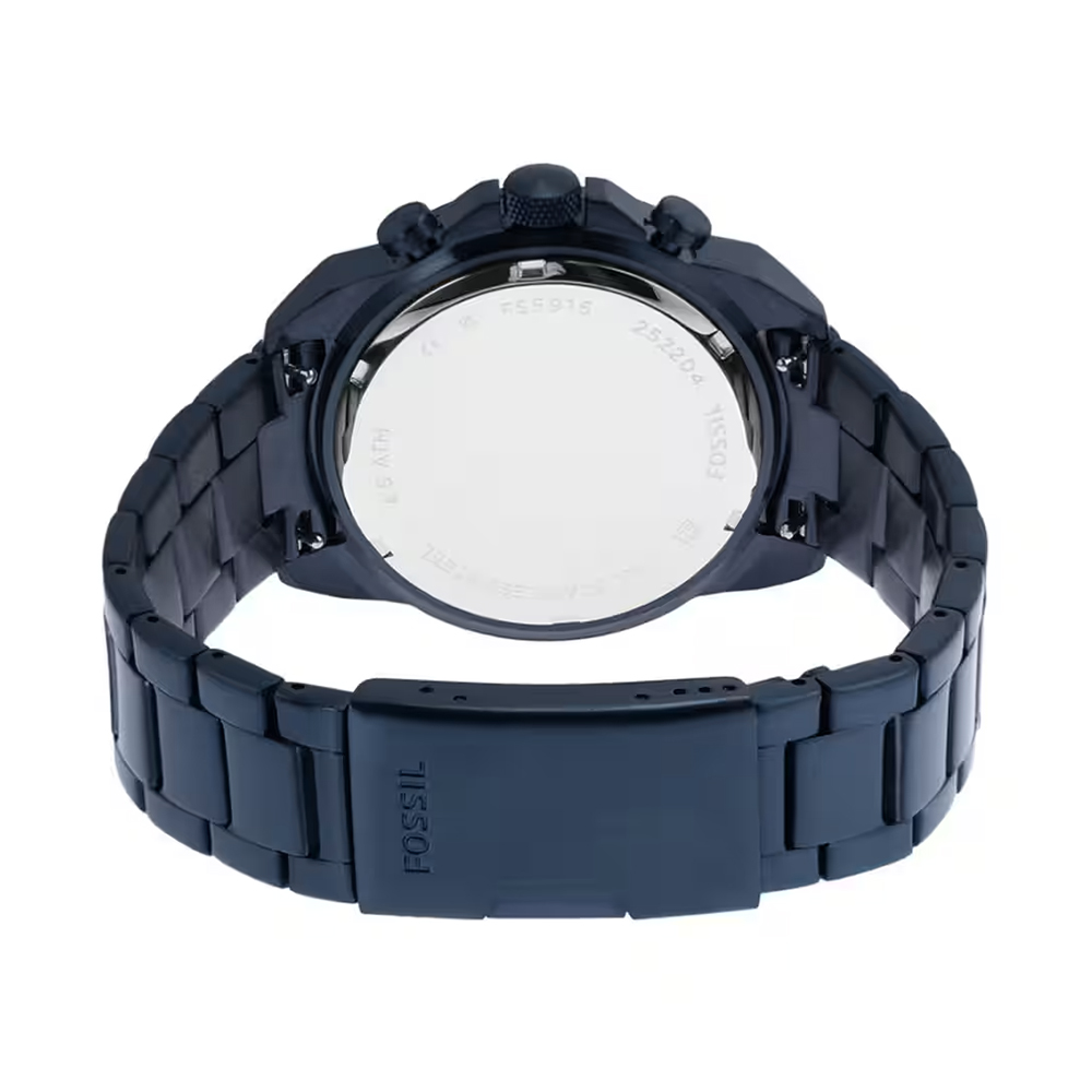 RELOJ FOSSIL BRONSON FS5916 FECHA CRONÓMETRO ACERO INOXIDABLE AZUL - 6