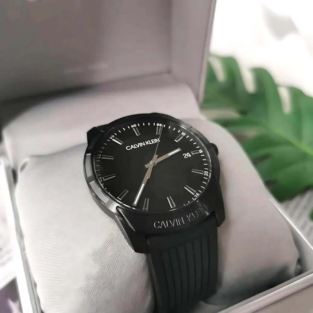 RELOJ CALVIN KLEIN EVIDENCE K8R114D1 SUIZO FECHA CORREA DE SILICONA NEGRO - 2