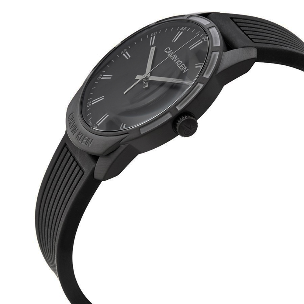 RELOJ CALVIN KLEIN EVIDENCE K8R114D1 SUIZO FECHA CORREA DE SILICONA NEGRO - 3
